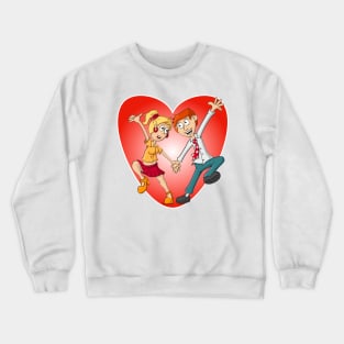 The valentine dance by a man and woman Crewneck Sweatshirt